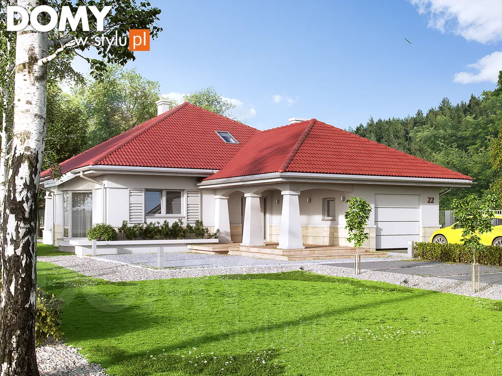 Projekt domu parterowego Adela - wizualizacja frontowa