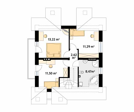 Projekt domu Agat - rzut poddasza