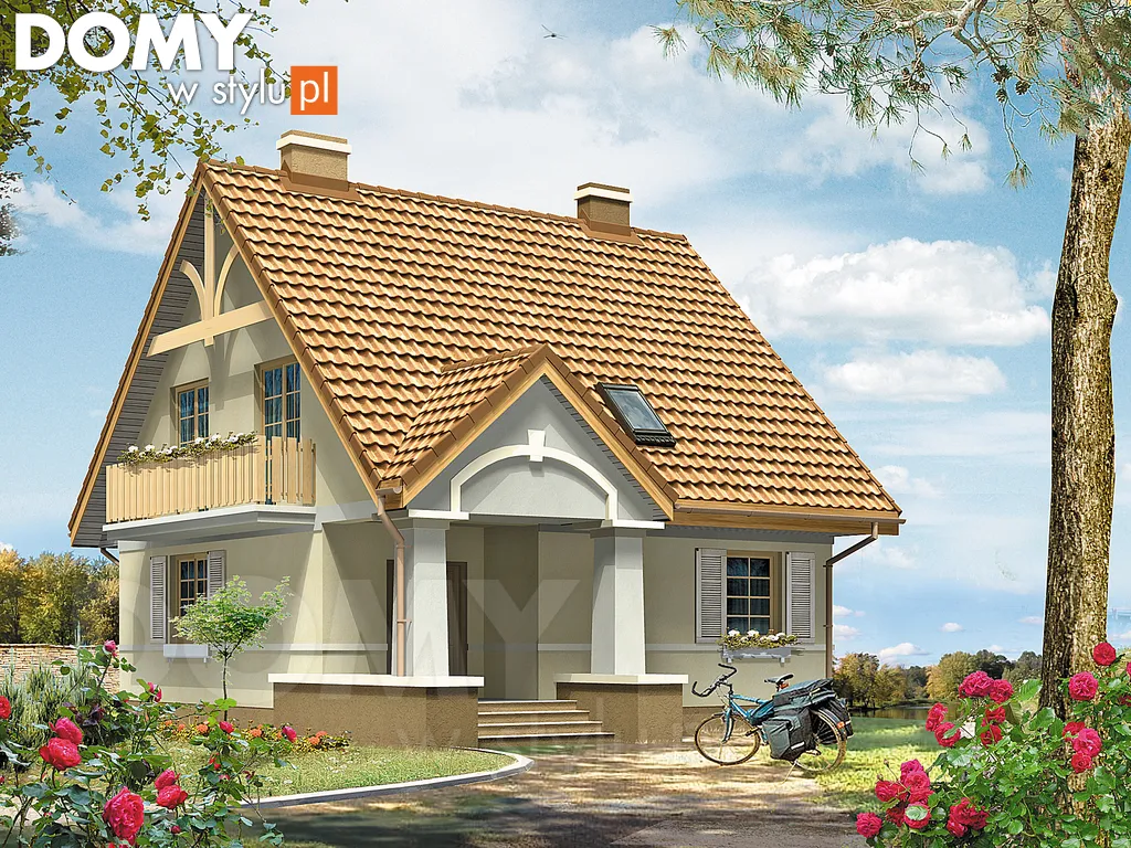 Projekt domu z poddaszem Agat - wizualizacja frontowa