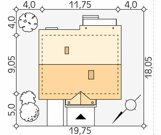 Projekt domu Agatka 2 - usytuowanie na działce