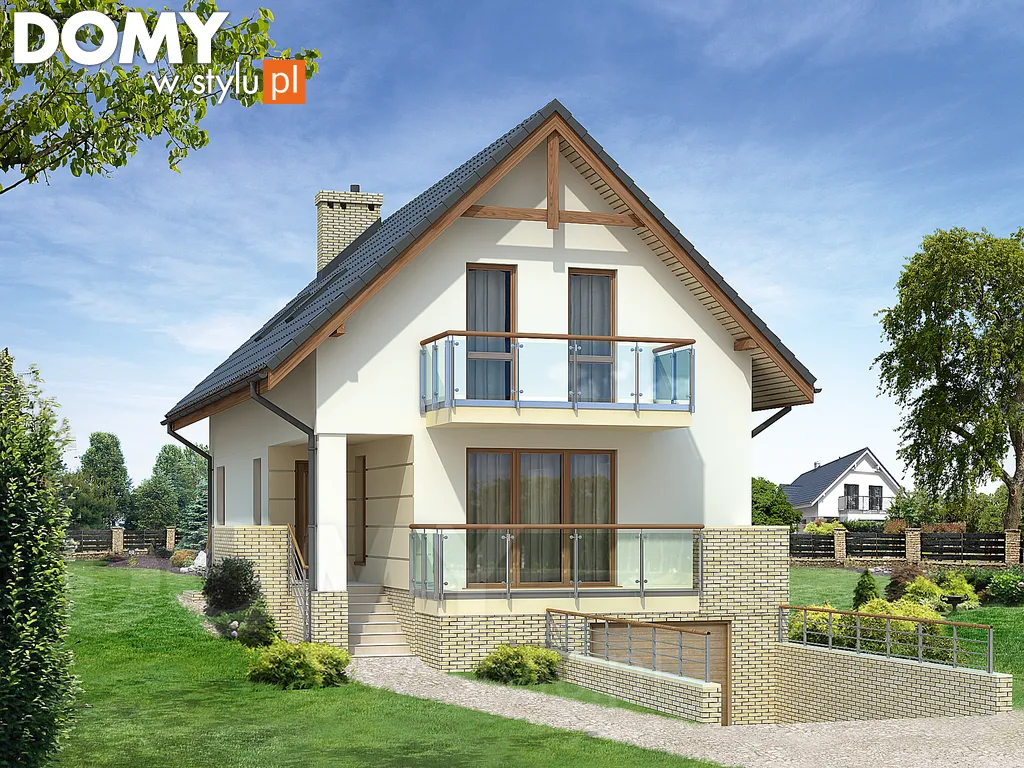 Projekt domu z poddaszem Agawa 2 - wizualizacja frontowa