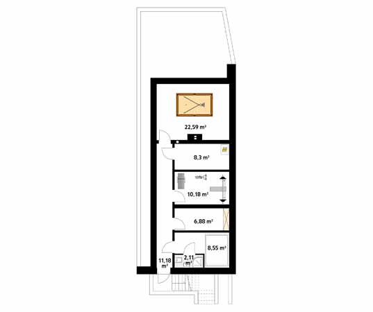 Projekt domu Agrest - rzut piwnicy