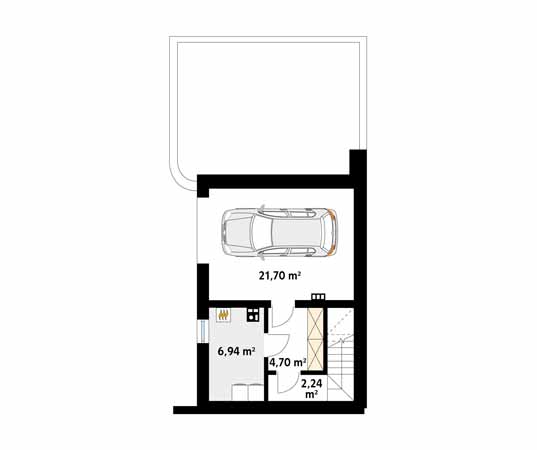 Projekt domu Agrest 2 - rzut piwnicy