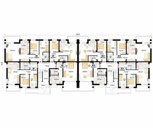 Projekt domu Akant - rzut parteru