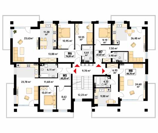 Projekt domu Akant 4 - rzut piętra