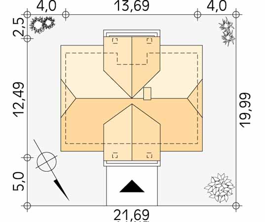 Projekt domu Akcent - usytuowanie na działce