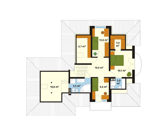 Projekt domu Akord - rzut poddasza