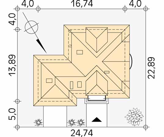 Projekt domu Akord - usytuowanie na działce