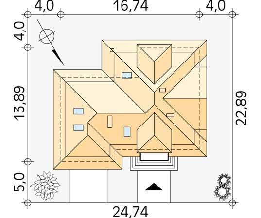 Projekt domu Akord 2 - usytuowanie na działce