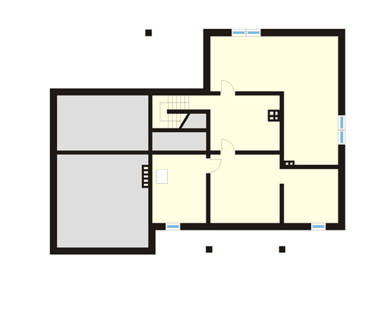 Projekt domu Akord 3 - rzut piwnicy