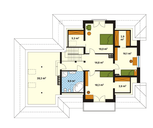 Projekt domu Akord 3 - rzut poddasza
