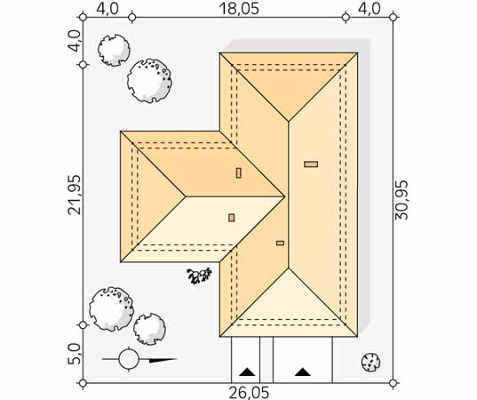 Projekt domu Aksamit 7 - usytuowanie na działce