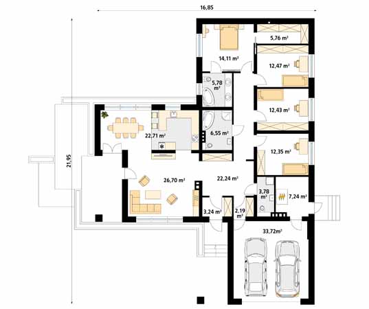 Projekt domu Aksamit 8 - rzut parteru
