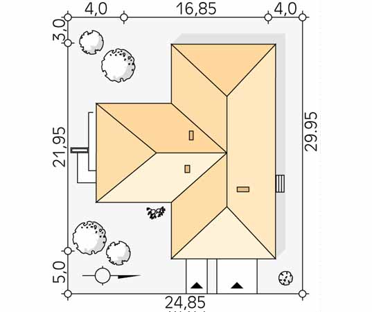 Projekt domu Aksamit 8 - usytuowanie na działce