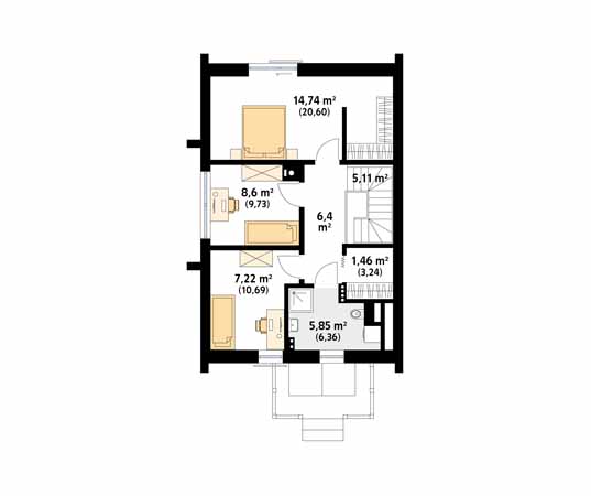 Projekt domu Aksamitka 3 - rzut poddasza