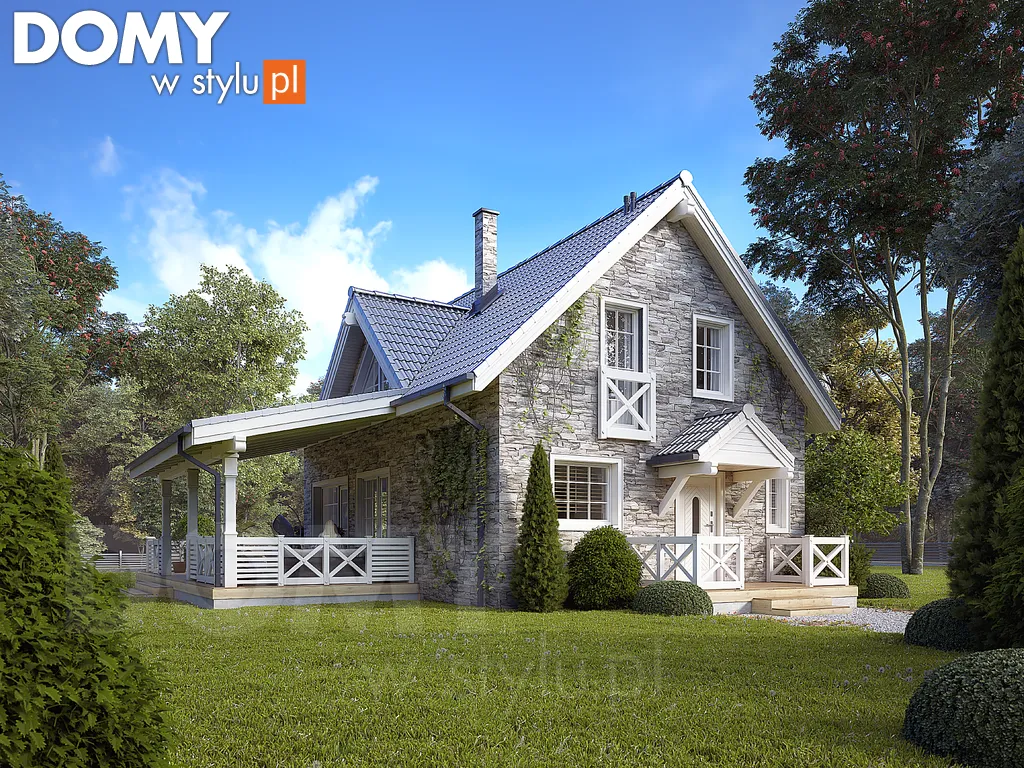 Nowoczesny projekt domu z poddaszem Aksamitka 3 - wizualizacja frontowa