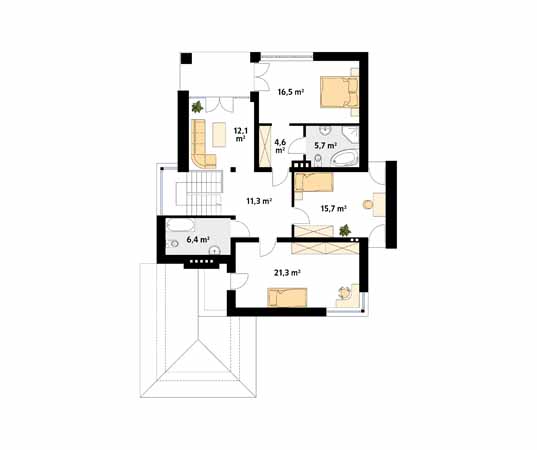 Projekt domu Alabaster - rzut piętra