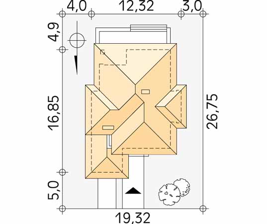 Projekt domu Alabaster - usytuowanie na działce
