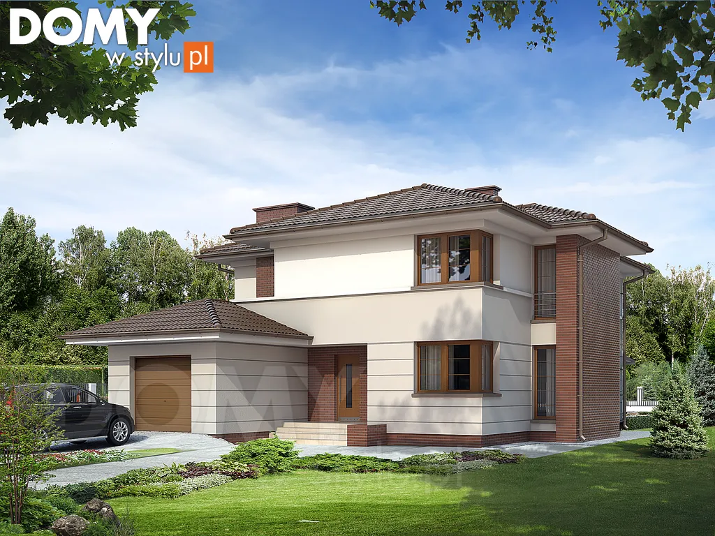 Nowoczesny projekt domu piętrowego Alabaster - wizualizacja frontowa