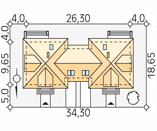 Projekt domu Alga - usytuowanie na działce