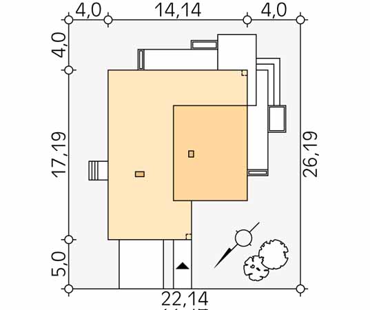 Projekt domu Alibi - usytuowanie na działce