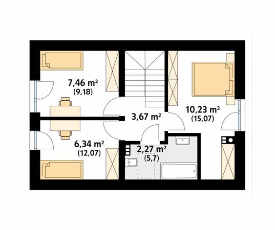 Projekt domu Alikante - rzut poddasza