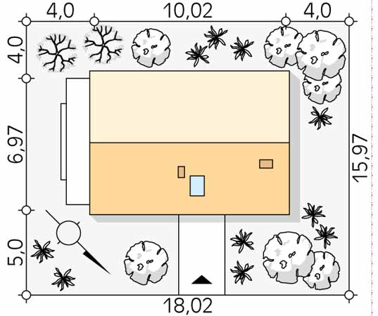 Projekt domu Alikante - usytuowanie na działce