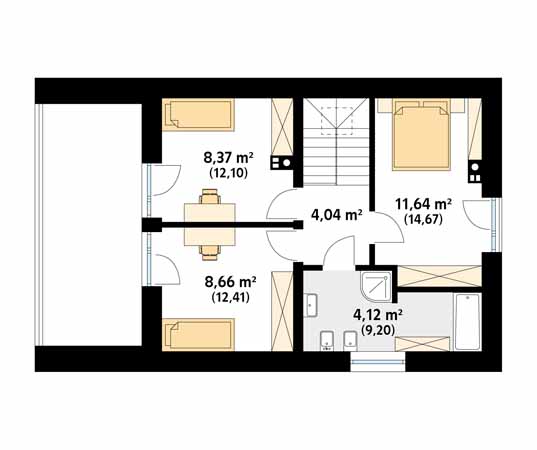 Projekt domu Alikante 2 - rzut poddasza