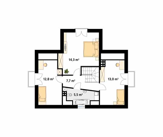 Projekt domu Alka - rzut poddasza