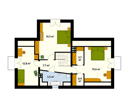 Projekt domu Alka 2 - rzut poddasza