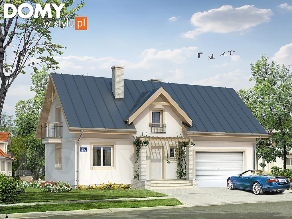 Projekt domu z poddaszem Alka 2 - wizualizacja frontowa