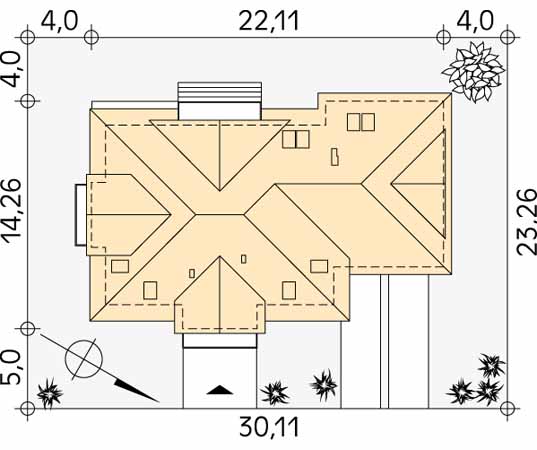 Projekt domu Allegro - usytuowanie na działce