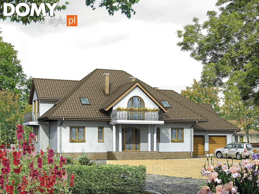 Projekt domu z poddaszem Allegro - wizualizacja frontowa