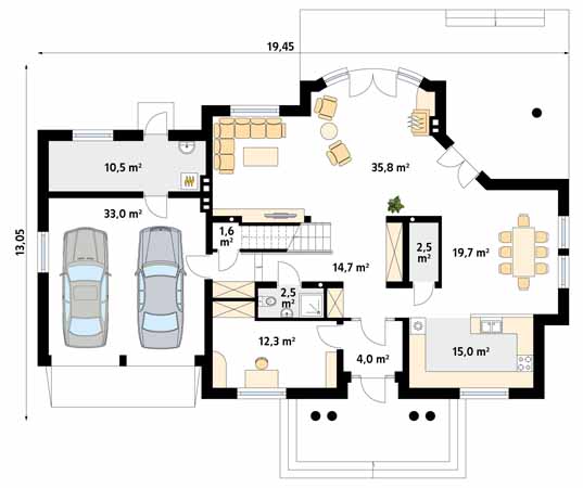 Projekt domu Allegro 2 - rzut parteru