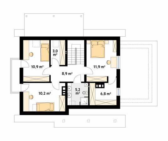 Projekt domu Aloes 2 - rzut poddasza