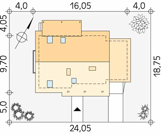 Projekt domu Aloes 2 - usytuowanie na działce