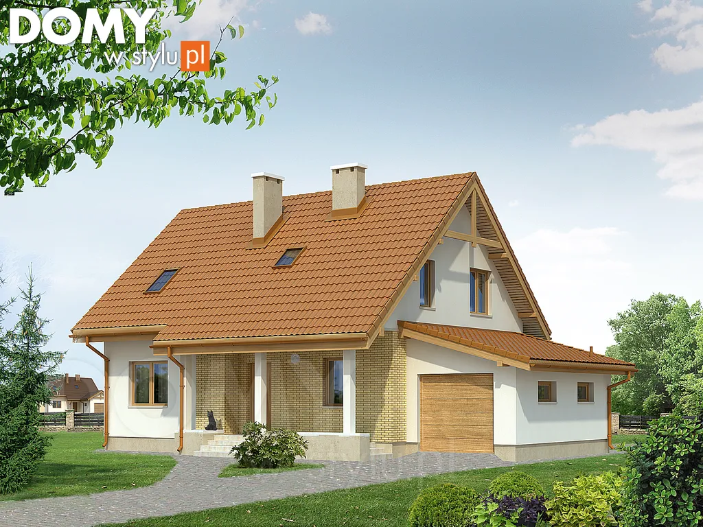 Projekt domu z poddaszem Aloes 2 - wizualizacja frontowa