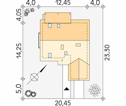 Projekt domu Aloes 3 - usytuowanie na działce