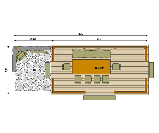 Projekt altanki Altanka 1 - rzut parteru