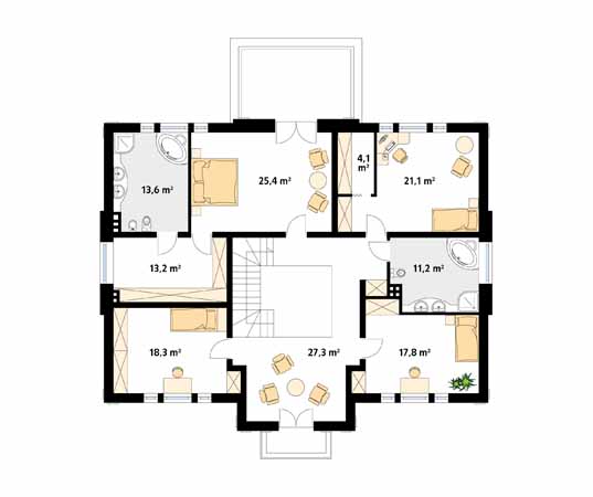 Projekt domu Amadeusz - rzut piętra