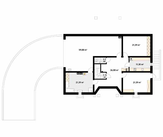 Projekt domu Amadeusz 2 - rzut piwnicy