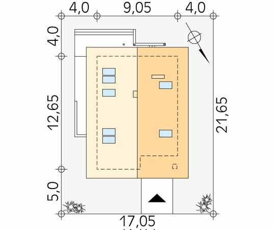 Projekt domu Amarant - usytuowanie na działce