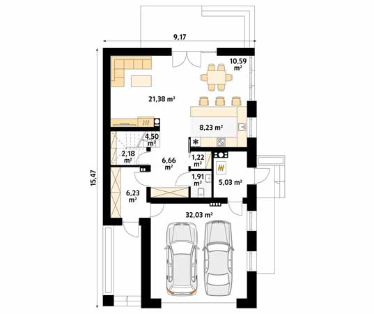 Projekt domu Amarylis 2 - rzut parteru