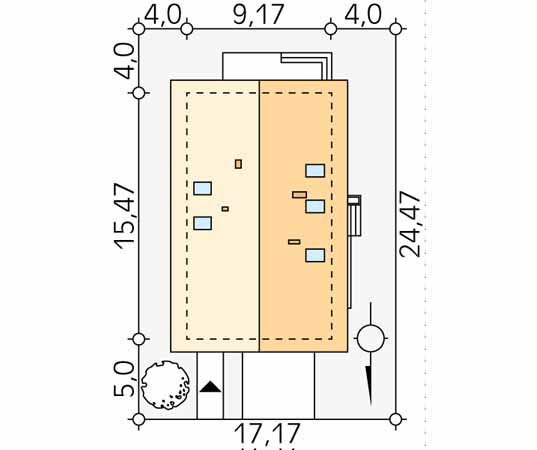 Projekt domu Amarylis 2 - usytuowanie na działce