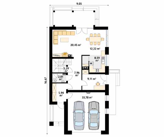 Projekt domu Amarylis 3 - rzut parteru