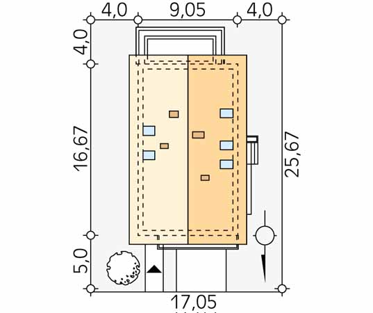 Projekt domu Amarylis 3 - usytuowanie na działce