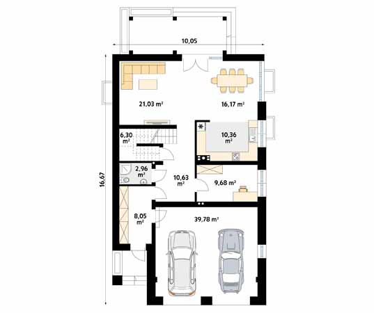 Projekt domu Amarylis 7 - rzut parteru