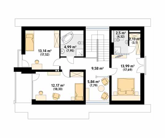Projekt domu Amber - rzut poddasza