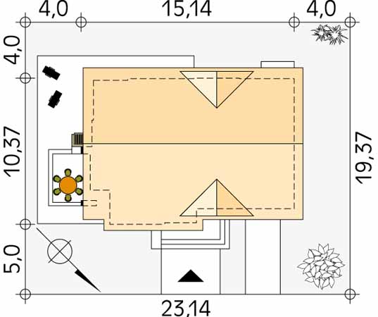 Projekt domu Amber - usytuowanie na działce