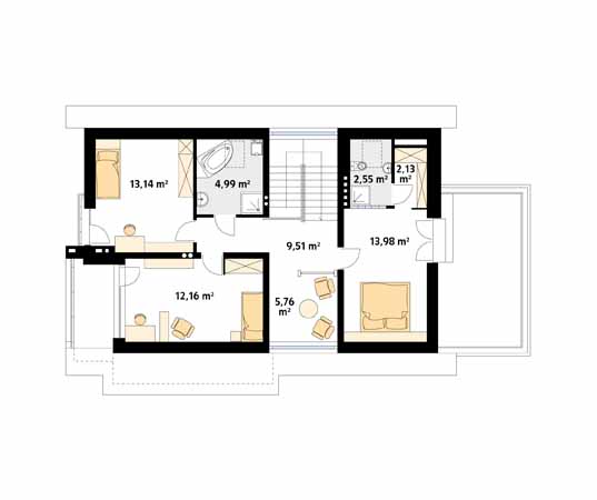 Projekt domu Amber 2 - rzut poddasza